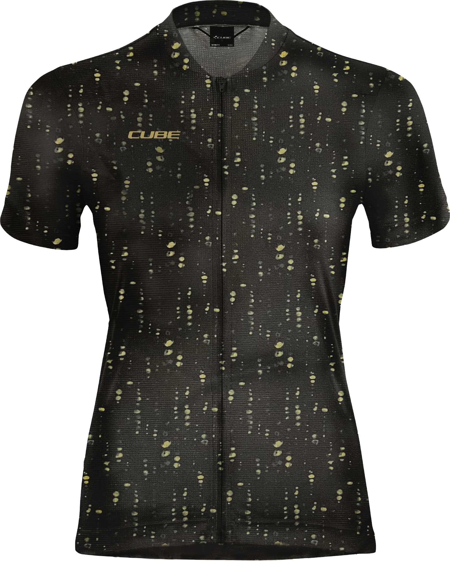 CUBE Atx WS Jersey Full Zip Cmpt S/S Black Pattern