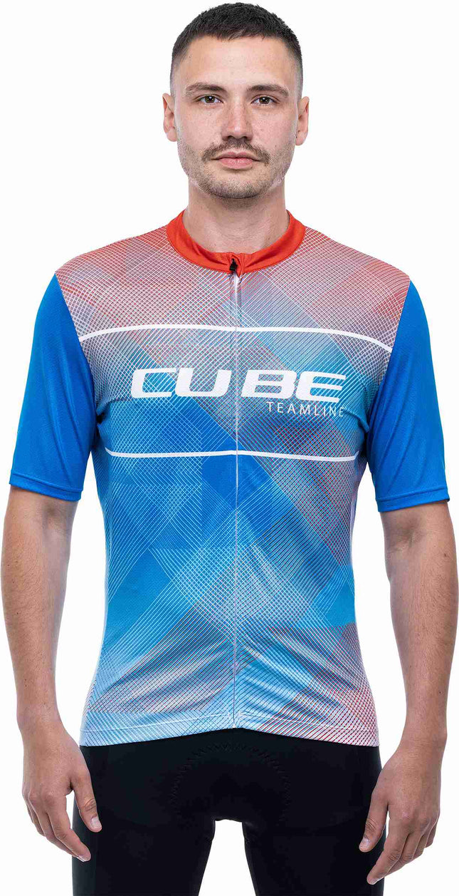 Cube Teamline Jersey Cmpt S/S White/Blue/Red