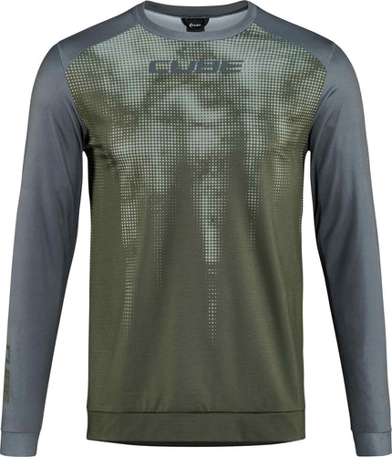 Cube Atx Round Neck Jersey Tm L/S Olive/Grey
