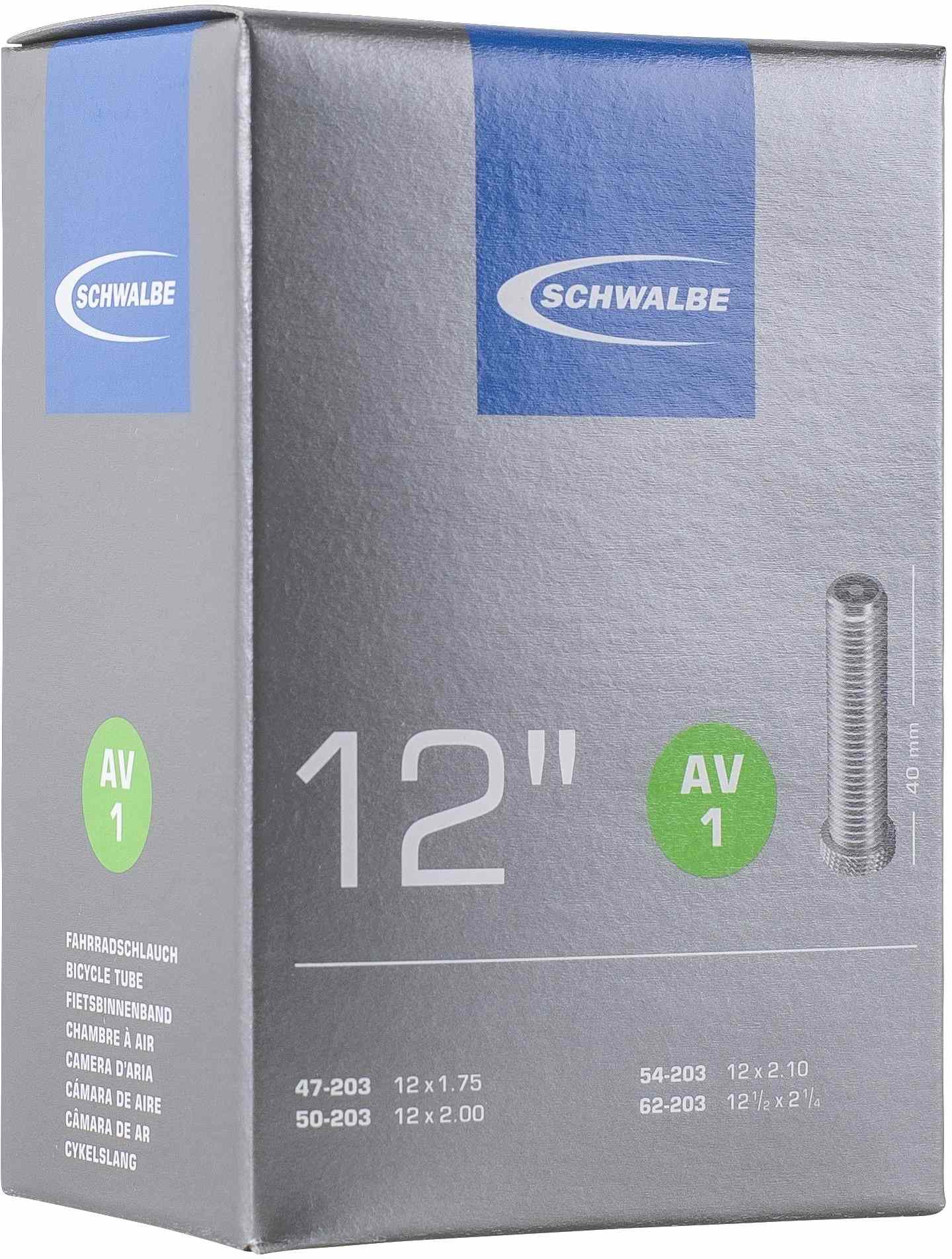 Schwalbe Inner Tube Av1 12 Inch 47/62-203 40Mm