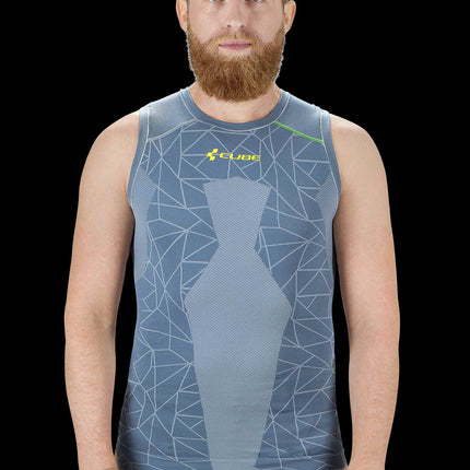 CUBE Baselayer Race Be Cool Sleeveless Gry/Grn