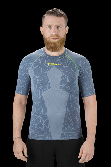 CUBE Baselayer Race Be Cool S/S Grey/Green