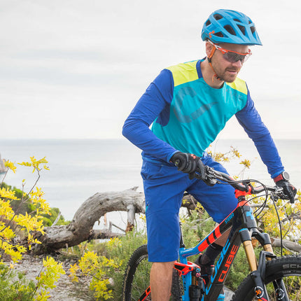 CUBE Am Round-Neck Jersey L/S Blue/Lime