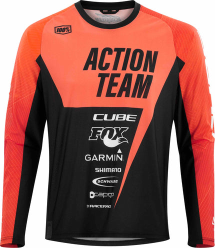 CUBE Edge Roundneck Jersey L/S X At Ora/Blk