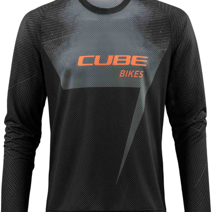 CUBE Edge Round Neck Jersey L/S Black/Orange