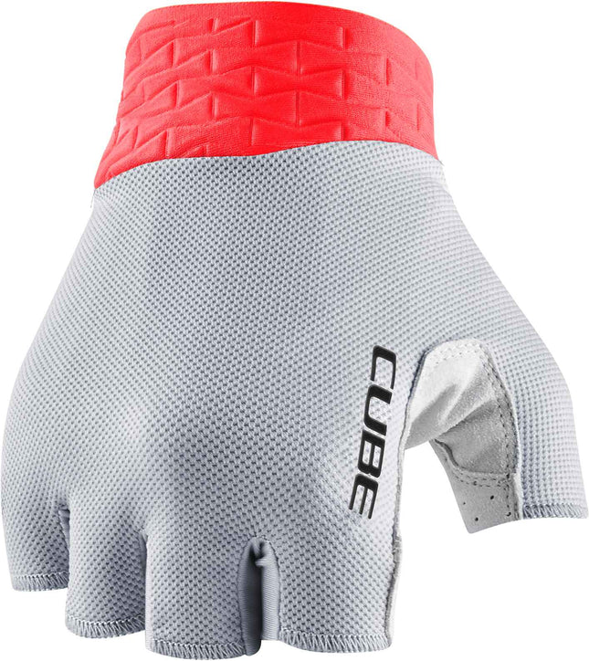 CUBE Gloves Performance Short Finger Grey/Red