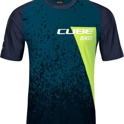 CUBE Edge Round Neck Jersey S/S Blue/Lime