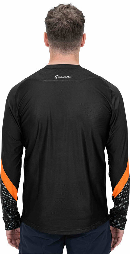 CUBE Edge Round Neck Jersey L/S Black/Orange