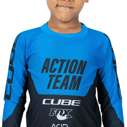 CUBE Junior Jersey L/S X Actionteam Black/Blue