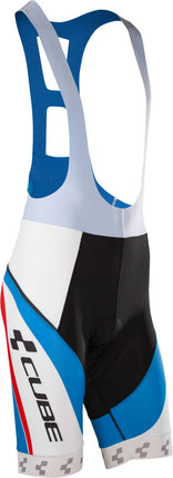 CUBE Teamline Bibshorts White/Blue/Red