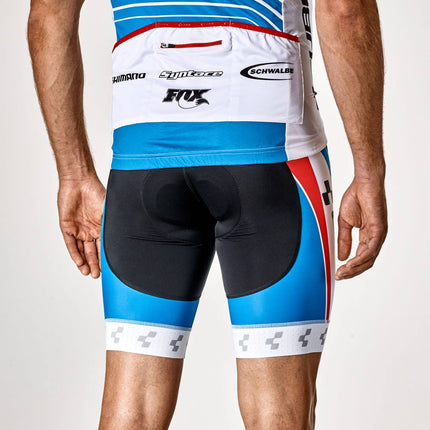 CUBE Teamline Bibshorts White/Blue/Red
