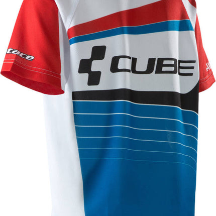 CUBE Junior Teamline Jersey S/S White/Blue/Red