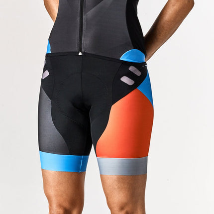 CUBE WS Black Zero Bib Shorts Black/Flashred/Blue