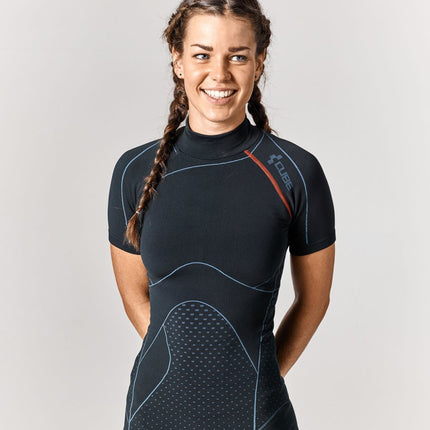CUBE Wls Baselayer Cold S/S Blackline Blk/Gry/Red