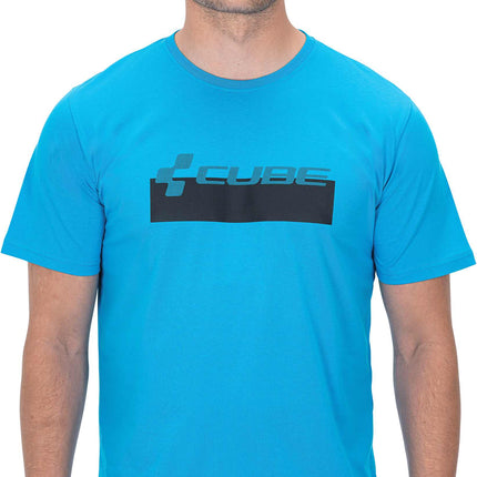 CUBE Organic T-Shirt Logo Dots Blue