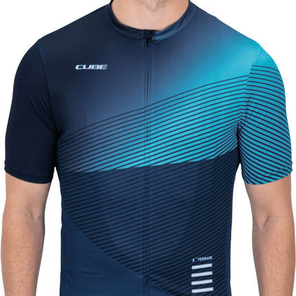 CUBE Atx Jersey Full Zip S/S Blue