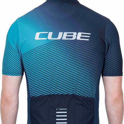 CUBE Atx Jersey Full Zip S/S Blue