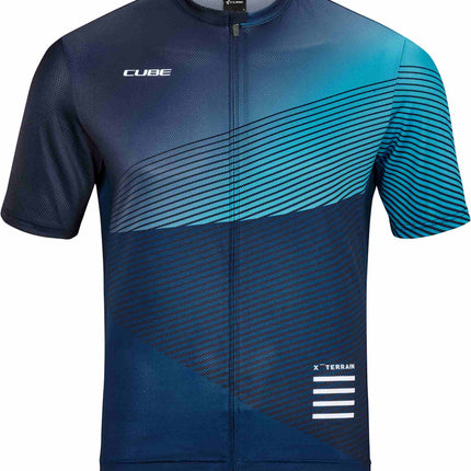 CUBE Atx Jersey Full Zip S/S Blue