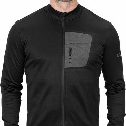 CUBE Atx Jersey Full Zip L/S Black