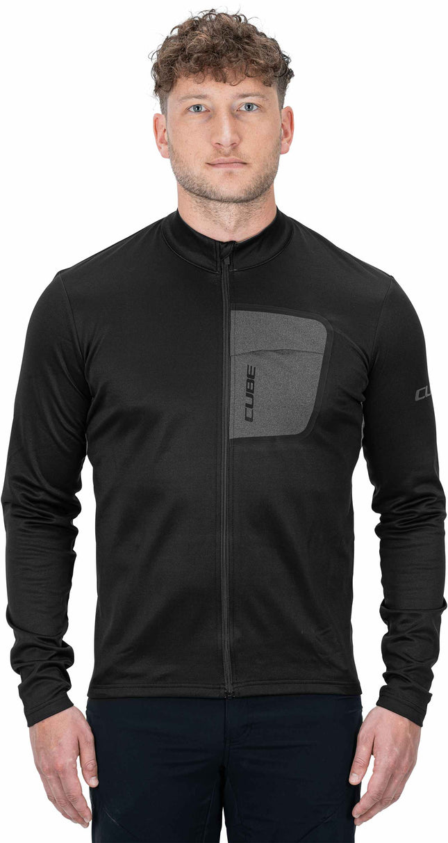 CUBE Atx Jersey Full Zip L/S Black