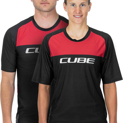 CUBE Edge Round Neck Jersey S/S Black/Red