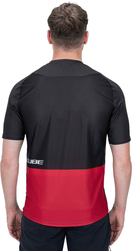 CUBE Edge Round Neck Jersey S/S Black/Red