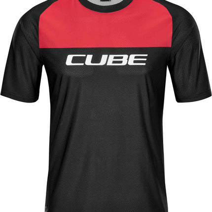 CUBE Edge Round Neck Jersey S/S Black/Red