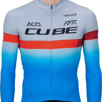 CUBE Teamline Jersey L/S Blue/Red/Grey