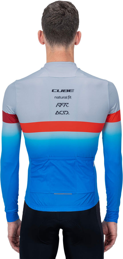 CUBE Teamline Jersey L/S Blue/Red/Grey