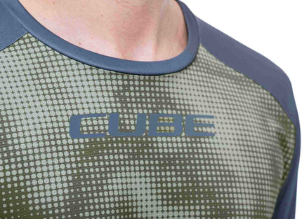 Cube Atx Round Neck Jersey Tm S/S Olive/Grey