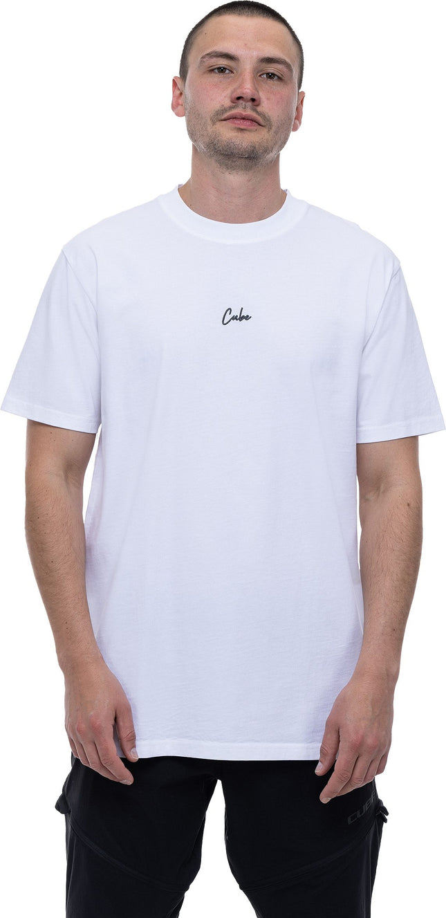 CUBE ORGANIC T-SHIRT SCRIPT GTY FIT WHITE