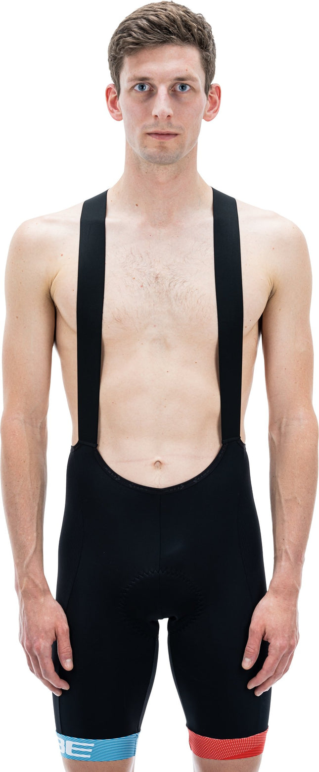 CUBE Teamline Bib Shorts Black/Blue/Red