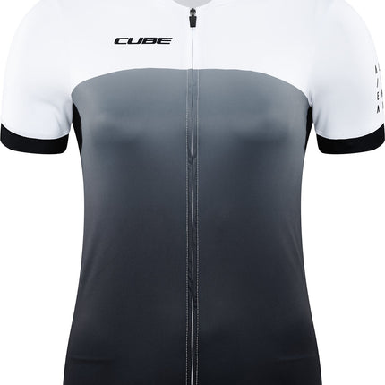 CUBE Atx WS Jersey Full Zip S/S Blk/Whi