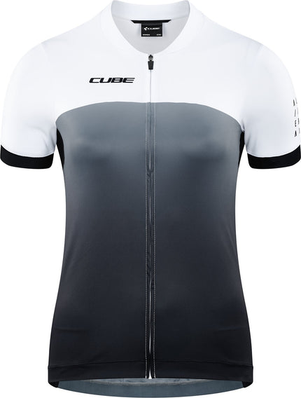 CUBE Atx WS Jersey Full Zip S/S Blk/Whi