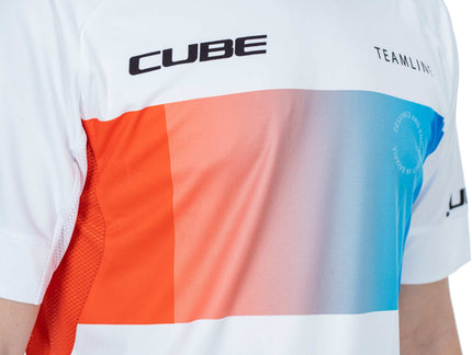 CUBE Teamline Roundneck Jersey S/S White/Blue/Red