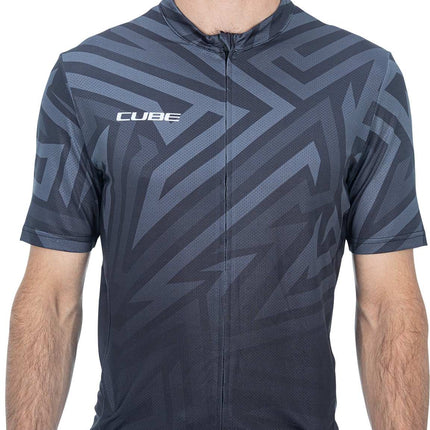 CUBE Atx Jersey Full Zip Cmpt S/S Black/Grey