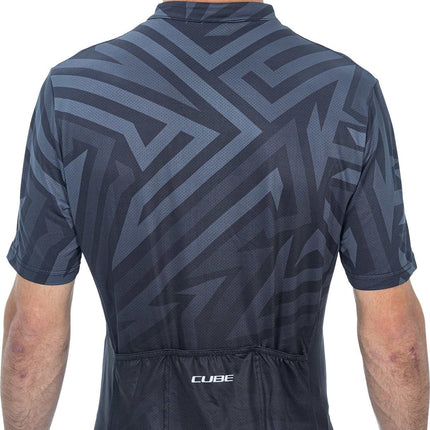 CUBE Atx Jersey Full Zip Cmpt S/S Black/Grey