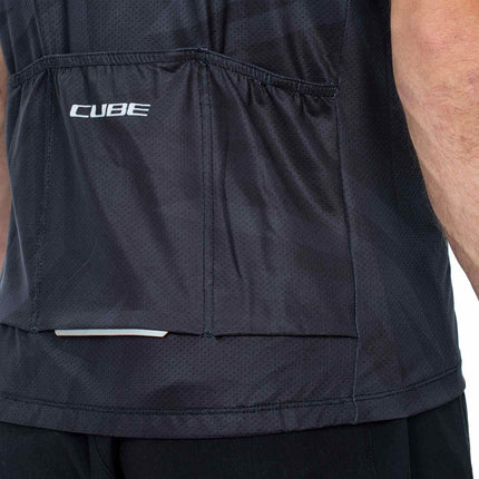 CUBE Atx Jersey Full Zip Cmpt S/S Black/Grey