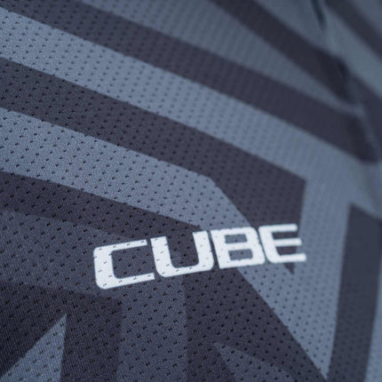 CUBE Atx Jersey Full Zip Cmpt S/S Black/Grey