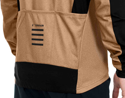 CUBE ATX FULL ZIP JERSEY CMPT L/S BROWN/BLACK