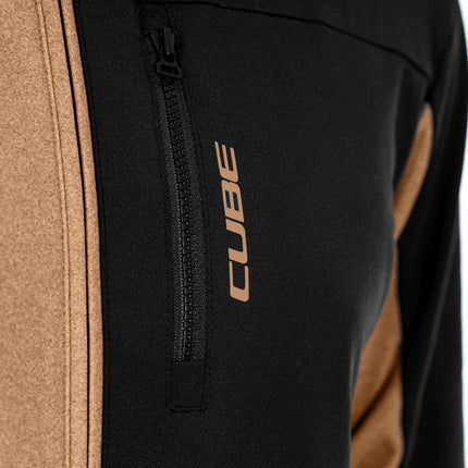 CUBE ATX FULL ZIP JERSEY CMPT L/S BROWN/BLACK