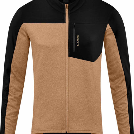 CUBE ATX FULL ZIP JERSEY CMPT L/S BROWN/BLACK