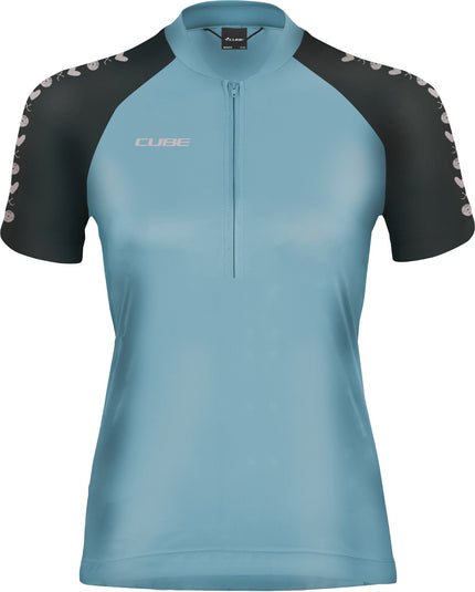 CUBE Atx WS Jersey Half Zip Cmpt S/S Blue