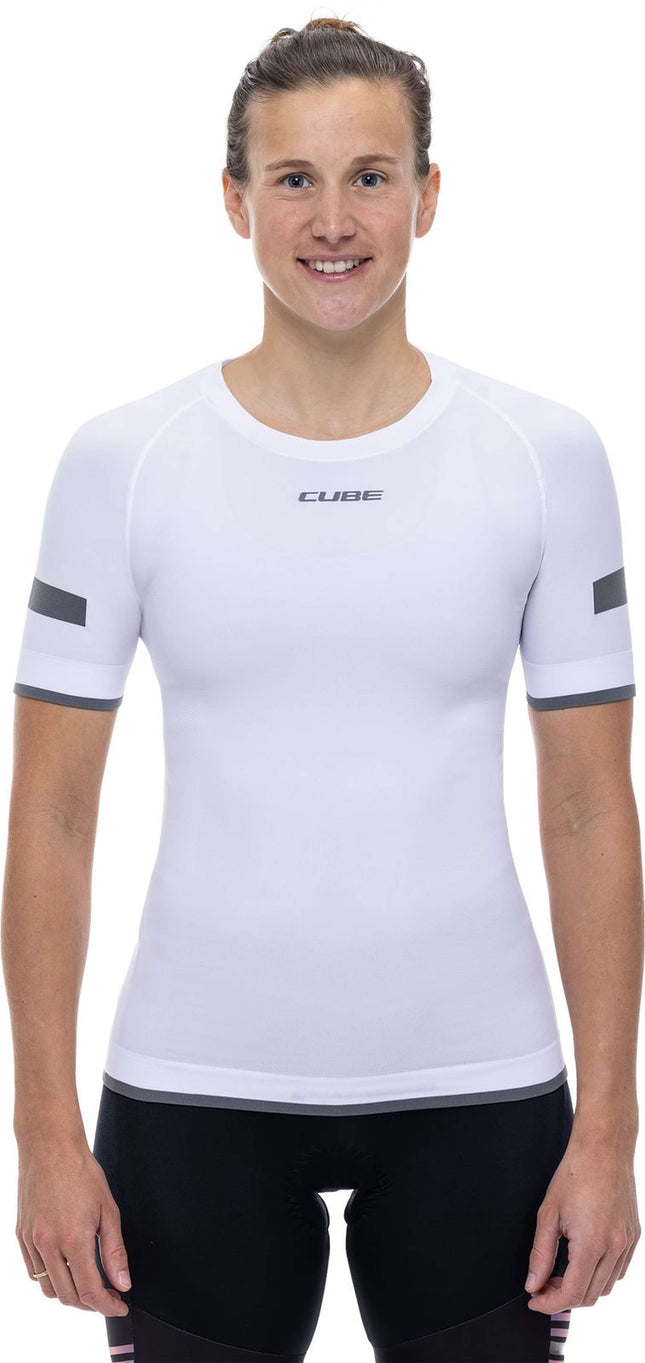 CUBE WS BASELAYER RACE BE COOL S/S WHITE