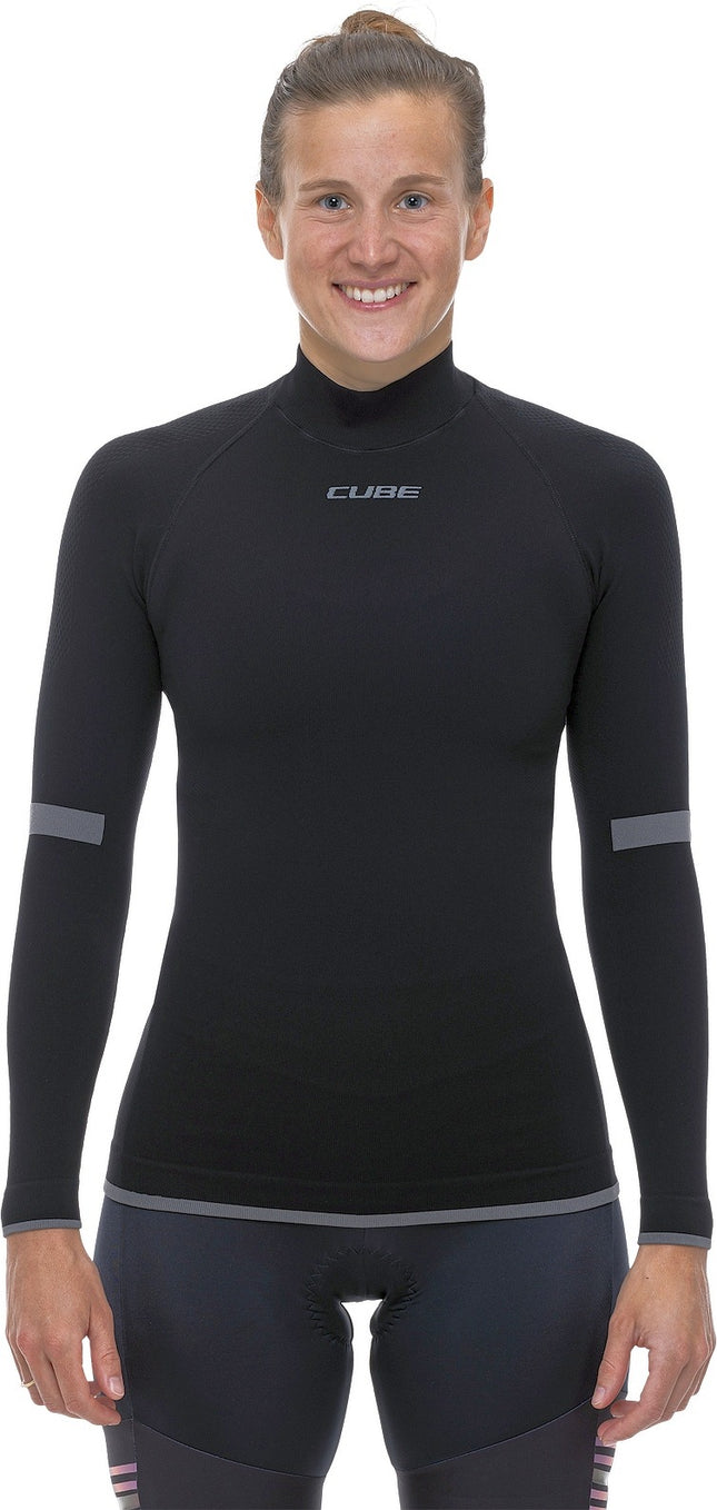 CUBE WS BASELAYER RACE BE WARM L/S BLACK