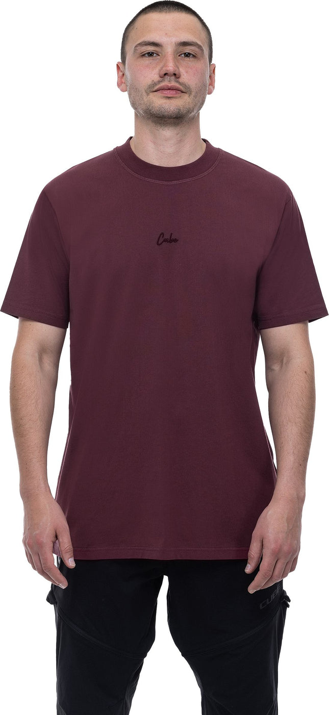 Cube Organic T-Shirt Script Gty Fit Plum