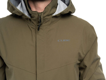 CUBE RAIN JACKET CMPT OLIVE