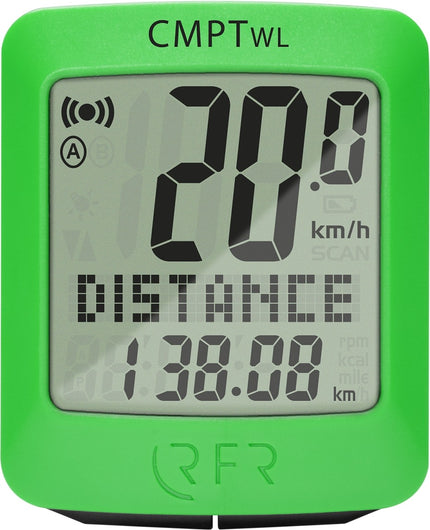 RFR Cycle Computer Wireless Cmpt Green